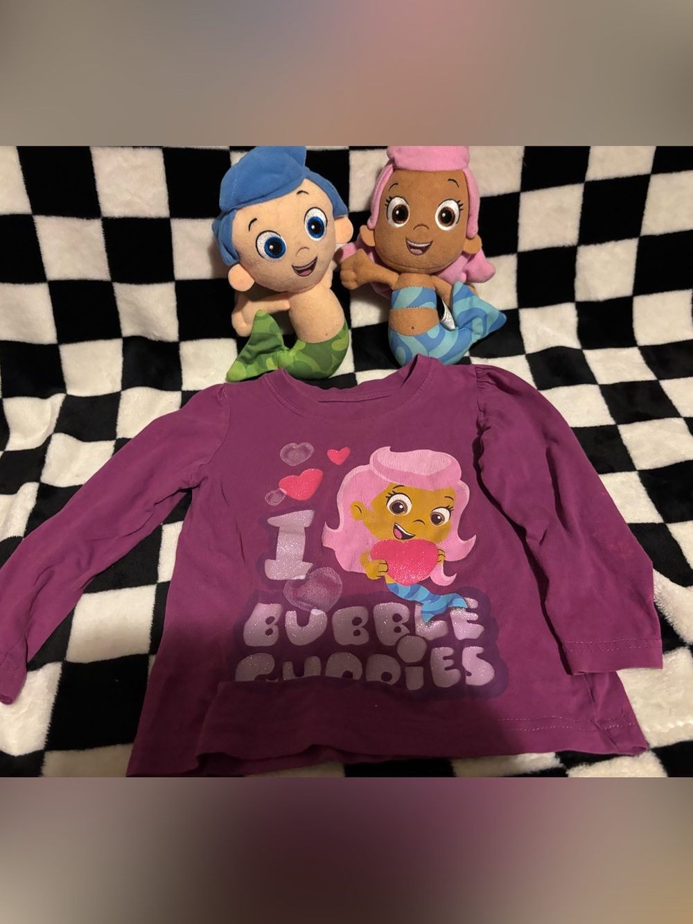 Bubble guppies size 2T shirt and plush (shirt has a stain)